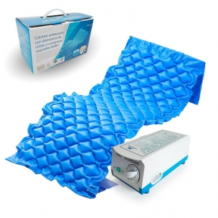 Colchón antiescaras de aire | Con compresor | PVC médico ignífugo | 200 x 90 x 7 | 130 celdas | Azul | Mobi 1 | Mobiclinic