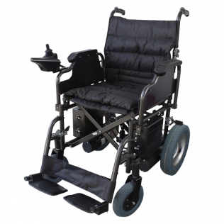 Silla de ruedas eléctrica | Plegable | Acero | Motor | Para discapacitados | Auton. 20 km | 24V | Negro | Cenit | Mobiclinic