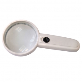 Lupa con luz led | Blanca | De bolsillo | 75 mm