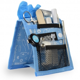 Organizador auxiliar de enfermería| Para bata o pijama | estampados en azul | Keen's de Mobiclinic | Elite Bags