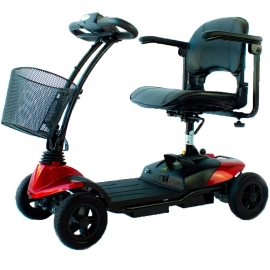Scooter movilidad reducida | Auton. 10 km | 4 ruedas | Compacto y desmontable | 12V | Rojo |Virgo | Mobiclinic