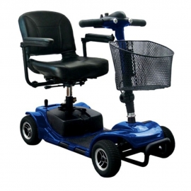 Scooter eléctrico | 4 ruedas | Compacto | Seguro | Con cesta | Azul | Litium | Libercar