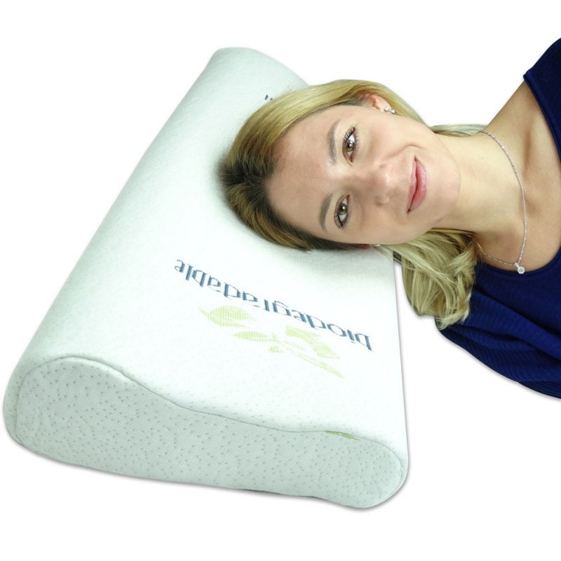 Almohada cervical viscoelástica y anatómica 50, medidas: 50 x 30 x 10 cm