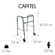 Andador para adultos | Aluminio | Plegable | 2 ruedas | Regulable en altura | Capitel | Mobiclinic - Foto 1