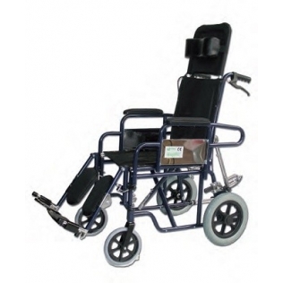 Silla de ruedas reclinable | Ruedas de 30 cm | Negro