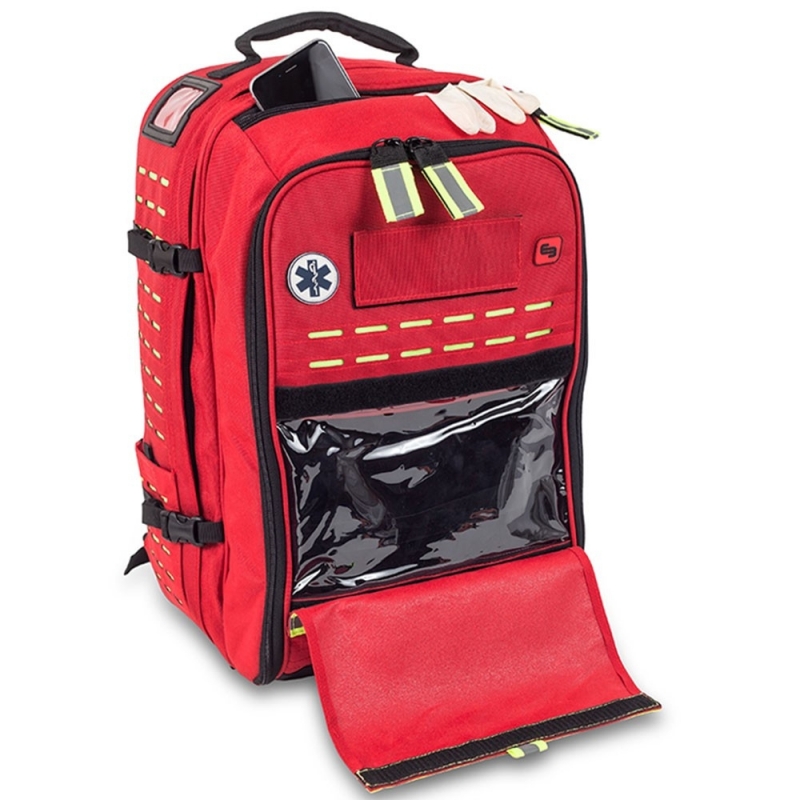 Mochila táctico sanitaria, Bolsa de emergencias, Modulable, SVB/SVA, Rojo, Robust's