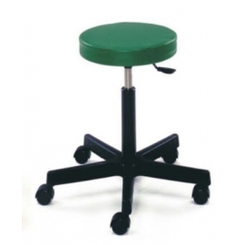 Taburete giratorio alto, elevación gas con pistón metálico negro, base PVC