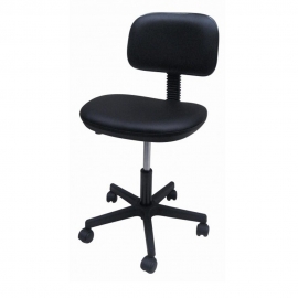 Taburete giratorio | Elevación a gas | Con respaldo | Asiento grande | Pistón metálico negro | Base plástico | Mobiclinic