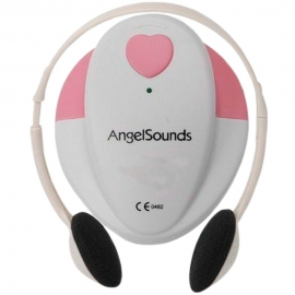Detector fetal | Capacidad sonora | Seguro | Cómodo | Incluye cable de audio | Portátil | Sencillo |Rosa|AngelSounds|Mobiclinic
