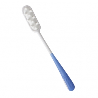 Cepillo de baño | Lavado de cabello | Amplio mango | 38.4 cm | Celeste y blanco | Mobiclinic