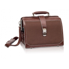 Maletín médico | De piel y poliamida marrón | TREND'S | Elite Bags