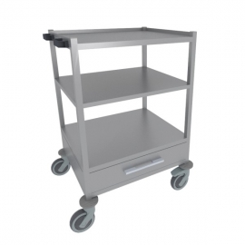 Carro hospitalario | Cajón inferior | Estantes | Acero inoxidable |4 Ruedas | Mobiclinic