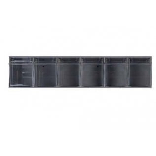 Dispensador transparente de 6 cajetines basculantes