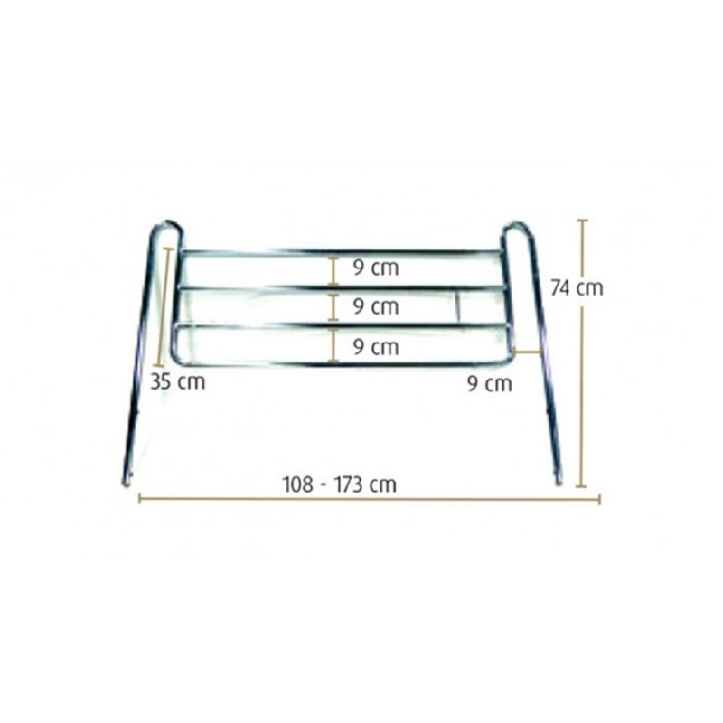 Barandilla para cama, 2 uds, Deslizante, Acero cromado