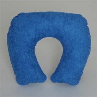 Almohada Cervical de viaje Hinchable de Rizo Azul con bolsa