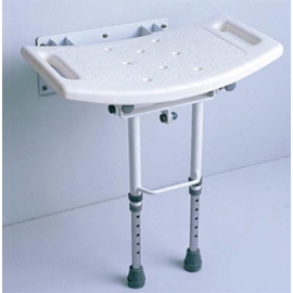 Asiento de ducha para pared | Aluminio | Abatible | Altura regulable | Con patas
