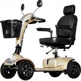 Scooter eléctrica | Plegable | Ruedas neumáticas | Asiento deluxe regulable | USB | Champagne | Cruiser | Libercar