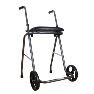 Andador plegable con dos ruedas y asiento | Regulable 75-95 cm