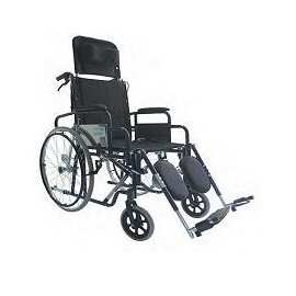 Silla de ruedas reclinable | Ruedas de 60 cm | Negro