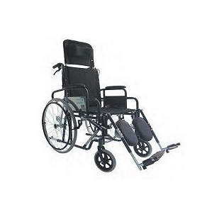 Silla de ruedas reclinable | Ruedas de 60 cm | Negro