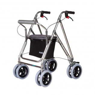 Andador con asiento | Aluminio | Gris | Kanguro Plus | FORTA