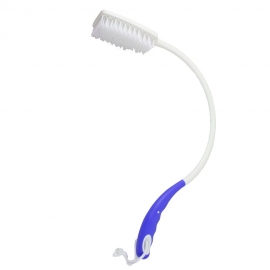 Cepillo curvo para espalda | Blanco y azul | Plástico | Mobiclinic