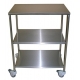 Mesa auxiliar | 3 estantes | Acero inoxidable | 4 ruedas | 2 Frenos | 2 Asideros laterales | Mobiclinic - Foto 1