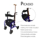 Andador plegable | Aluminio | Freno en manetas | Asiento y respaldo | 4 ruedas | Picasso | VIP | Mobiclinic - Foto 5
