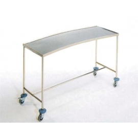 Mesa instrumental Riñon | Acero inoxidable | Estante superior | 3 rebordes | 4 Ruedas |Mobiclinic