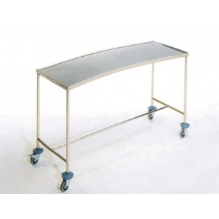 Mesa instrumental Riñon | Acero inoxidable | Estante superior | 3 rebordes | 4 Ruedas |Mobiclinic