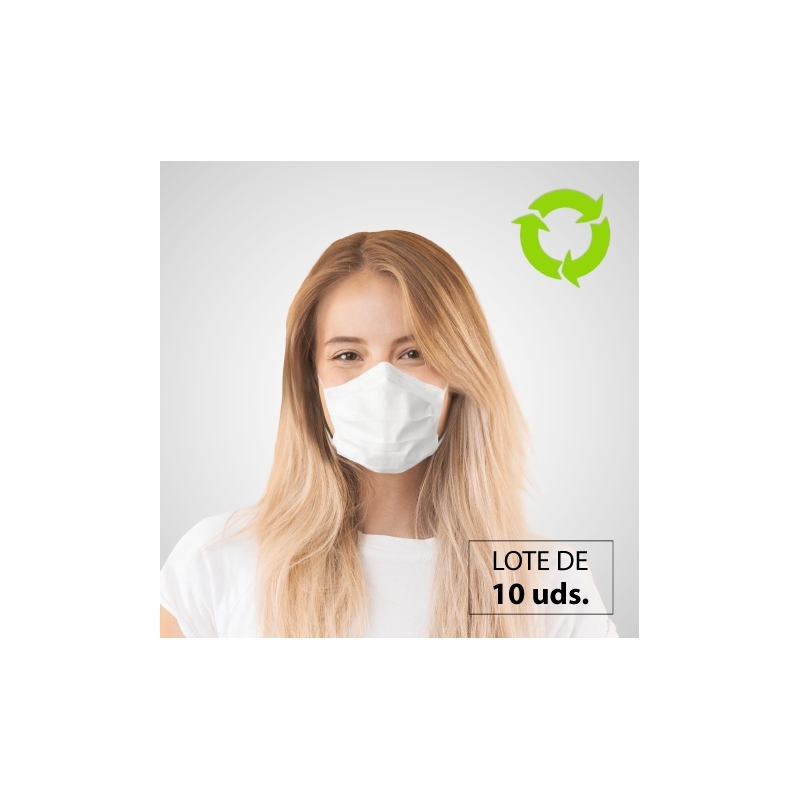 10 mascarillas higiénicas infantiles |Reutilizables | Con tiras