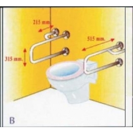 Barra asidero | soporte de seguridad | acero inoxidable | 515 x 315mm | Mobiclinic