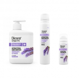 Lote higienizante de manos | Sin aclarado | 70% Alcohol | Gel 500ml + spray 200ml + spray 75ml | Lavanda | Dicora