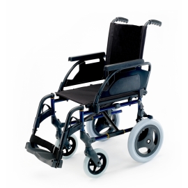 Silla de ruedas Breezy Premium (antigua 250) de acero en color azul con ruedas de 12"