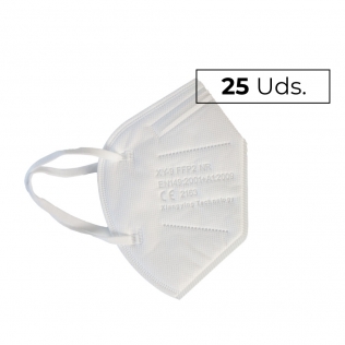 25 Mascarillas Adulto FFP2 | 0,84€/ud | Autofiltrantes | 5 capas | Marcado CE | Caja de 25 uds