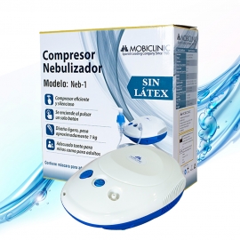 Nebulizador compresor | Mini | Blanco y azul | Neb-1 | Mobiclinic