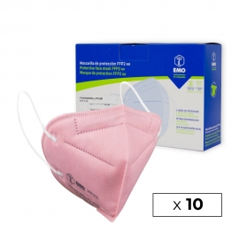 10 Mascarillas Adulto FFP2 | Rosa | 0,9€/ud |Autofiltrantes | Marcado CE | Caja de 10 uds | EMO