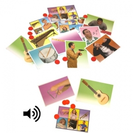 Juego de sonidos, acciones e instrumentos musicales | 25 sonidos y 25 imágenes