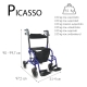 Andador plegable | Aluminio | Freno en manetas | Asiento y respaldo | 4 ruedas | Picasso | VIP | Mobiclinic - Foto 6