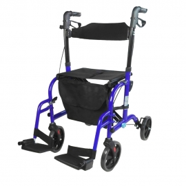 Andador y silla de ruedas | Plegable | Aluminio | Freno en manetas | Asiento y respaldo | 4 ruedas | Picasso | VIP | Mobiclinic
