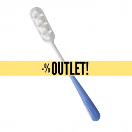 OUTLET | Cepillo de baño | Lavado de cabello | Amplio mango | 38.4 cm | Celeste y blanco | Mobiclinic