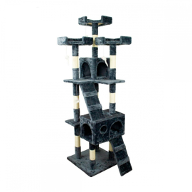 Árbol rascador para gatos | Grande | Rascagatos | 4 alturas | 50x50x170cm | Gris | Tom | Soporta 10 kg | Mobiclinic