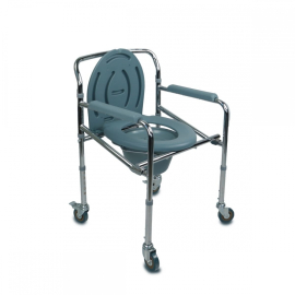 Silla con WC | Plegable | Altura regulable| Reposabrazos | Ajustable | Con tapa | Muelle | Mobiclinic