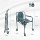 Silla con WC | Plegable | Altura regulable| Reposabrazos | Ajustable | Con tapa | Muelle | Mobiclinic - Foto 3