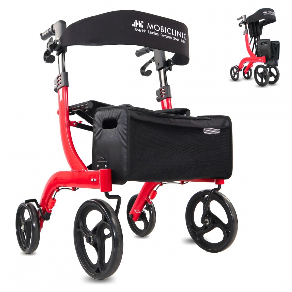 Andador con ruedas para niños discapacitados con asiento ajustable y 4  ruedas, ayuda de movilidad progresiva para bebés plegable y compacta para