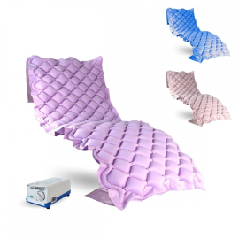 Colchón antiescaras de aire | Compresor | PVC ignífugo | 200x90x7 cm | Grado 1 | 130 celdas | Lila | Mobi 1 | Mobiclinic