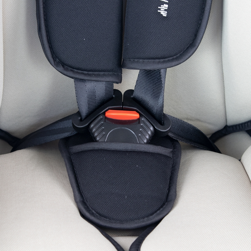 Silla de coche bebé Isofix 1 2 3, Protecciones laterales, De 9 a 36 kg, Respaldo  extraíble, Beige, Lionfix