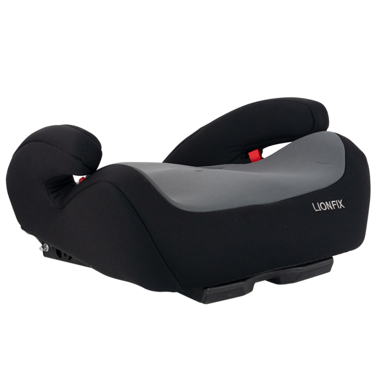 Silla de coche bebé Isofix 1 2 3, Protecciones laterales, De 9 a 36 kg, Respaldo extraíble, Gris, Lionfix