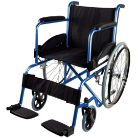 Silla de ruedas | Plegable | Autopropulsable | Resistente | Azul | Valencia | Clinicalfy