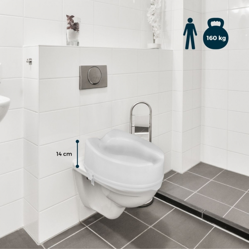 Elevador WC, Sin tapa, 14 cm, Blanco, Titán